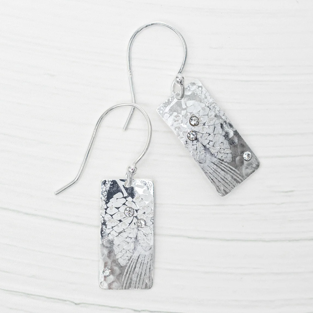 Holly Yashi Radiant Petra Earrings - Niobium and 925 Sterling Silver - Color Silver