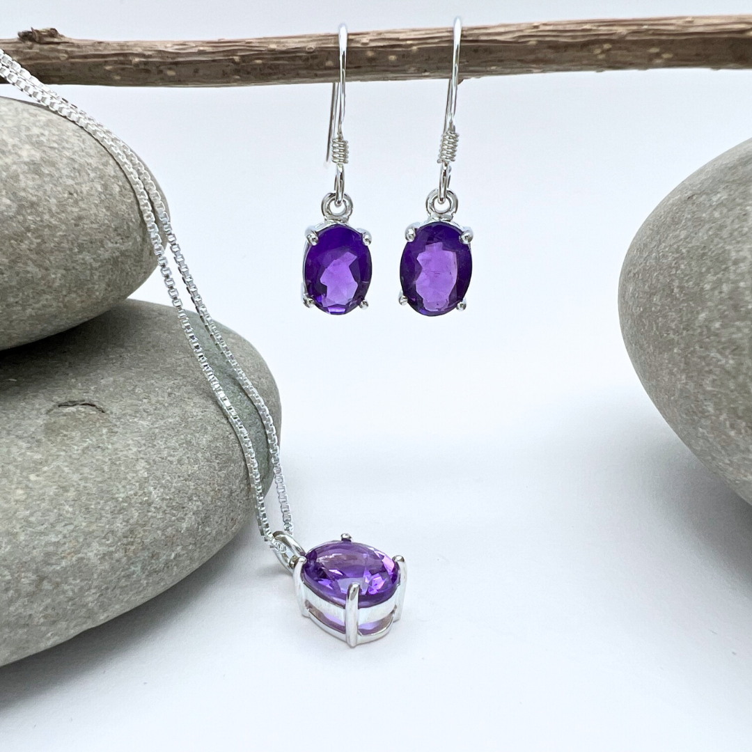 Oval Stone Sterling Silver Pendant