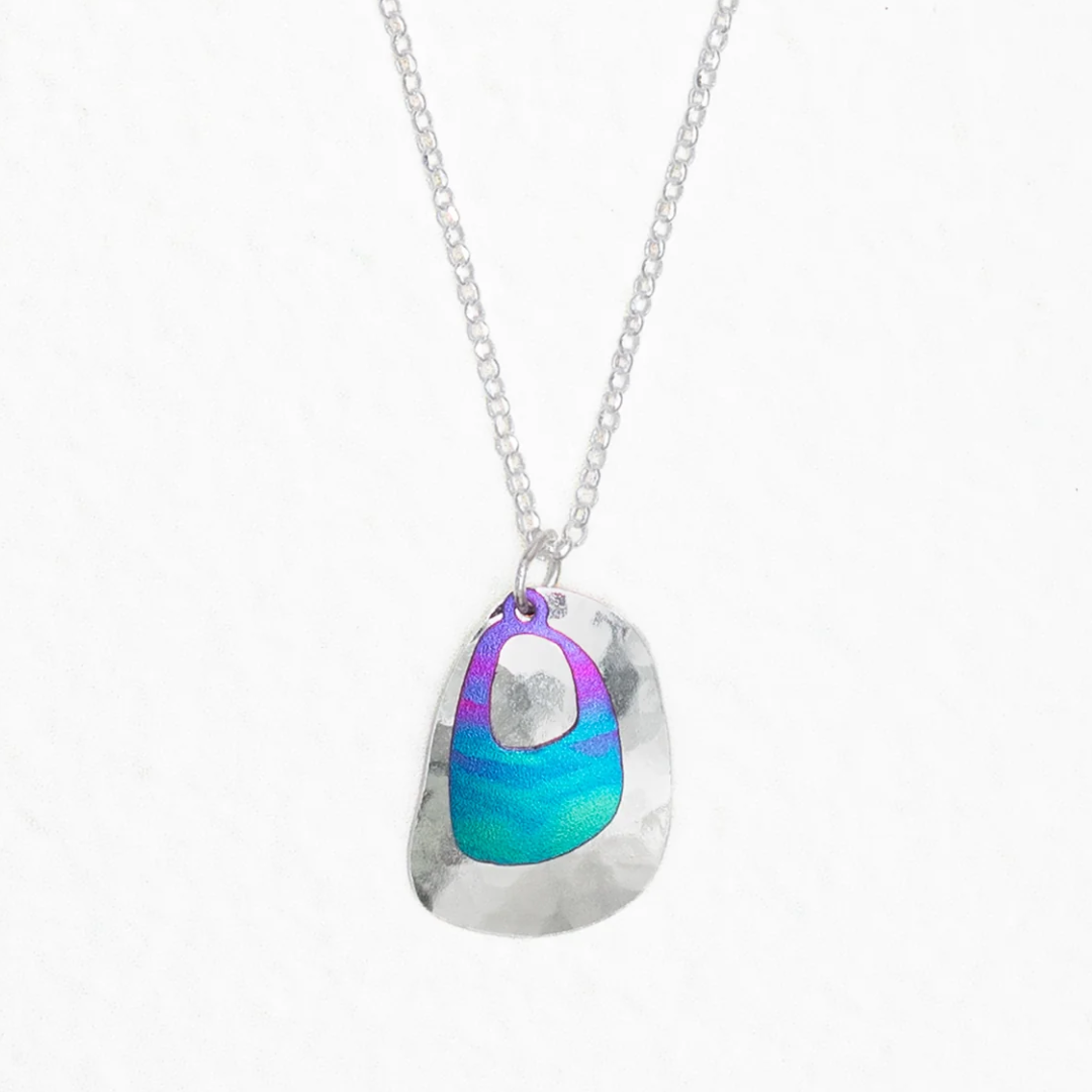 Holly Yashi Blake Necklace - Calypso / Silver - silver-plated niobium pendant necklace