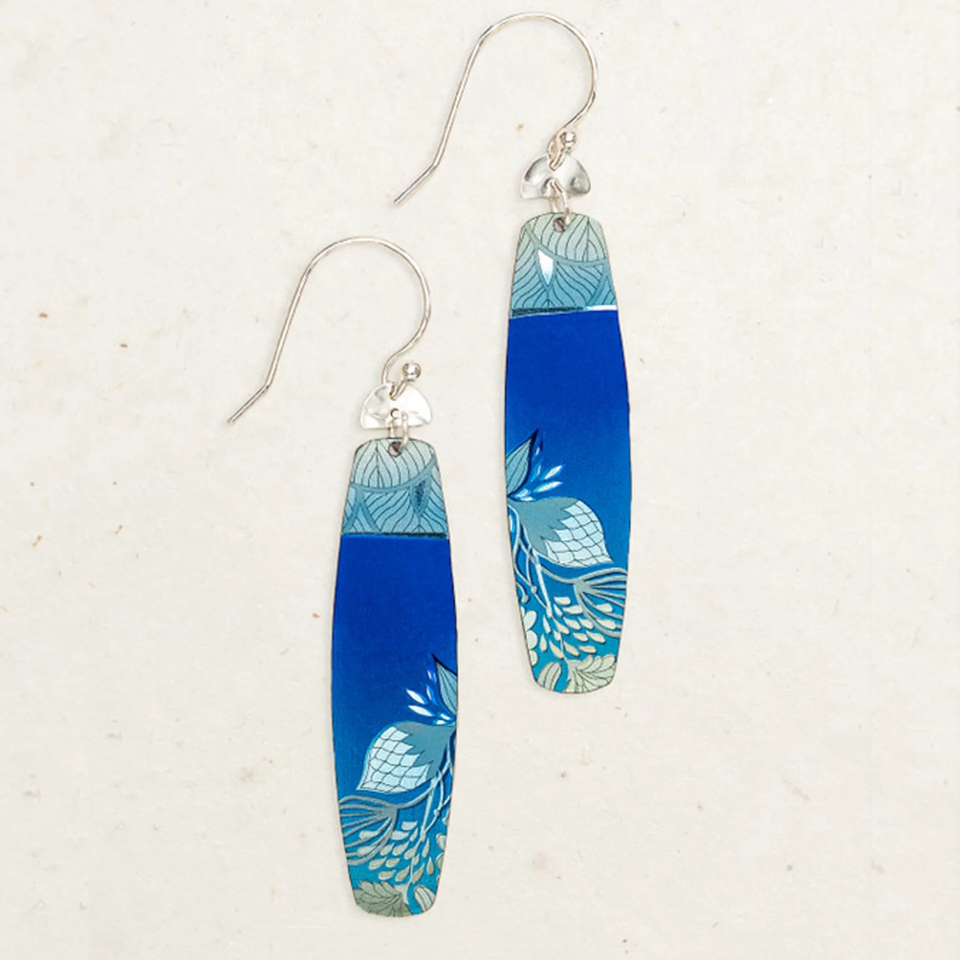 Holly Yashi Koa Earrings - Niobium and 925 Sterling Silver - Color Kai Blue