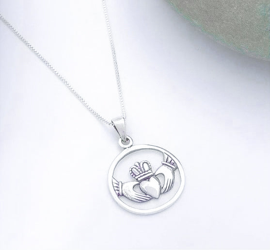 Celtic Sterling Silver Claddagh Pendant