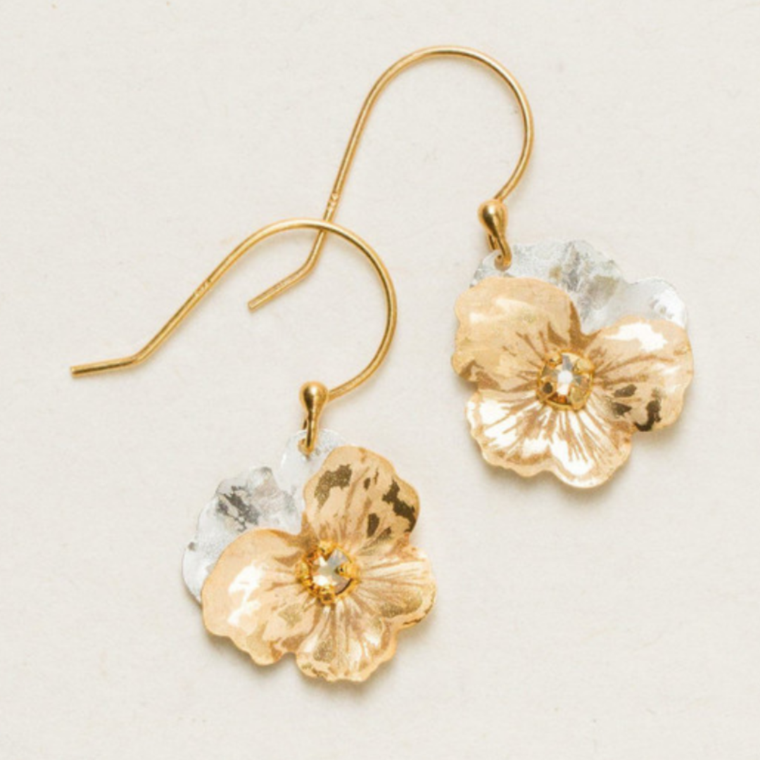 Holly Yashi Garden Pansy Drop Earrings