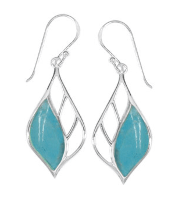 boma Sterling and Stone Leaf Earring - Silver Parrot, Inc.
