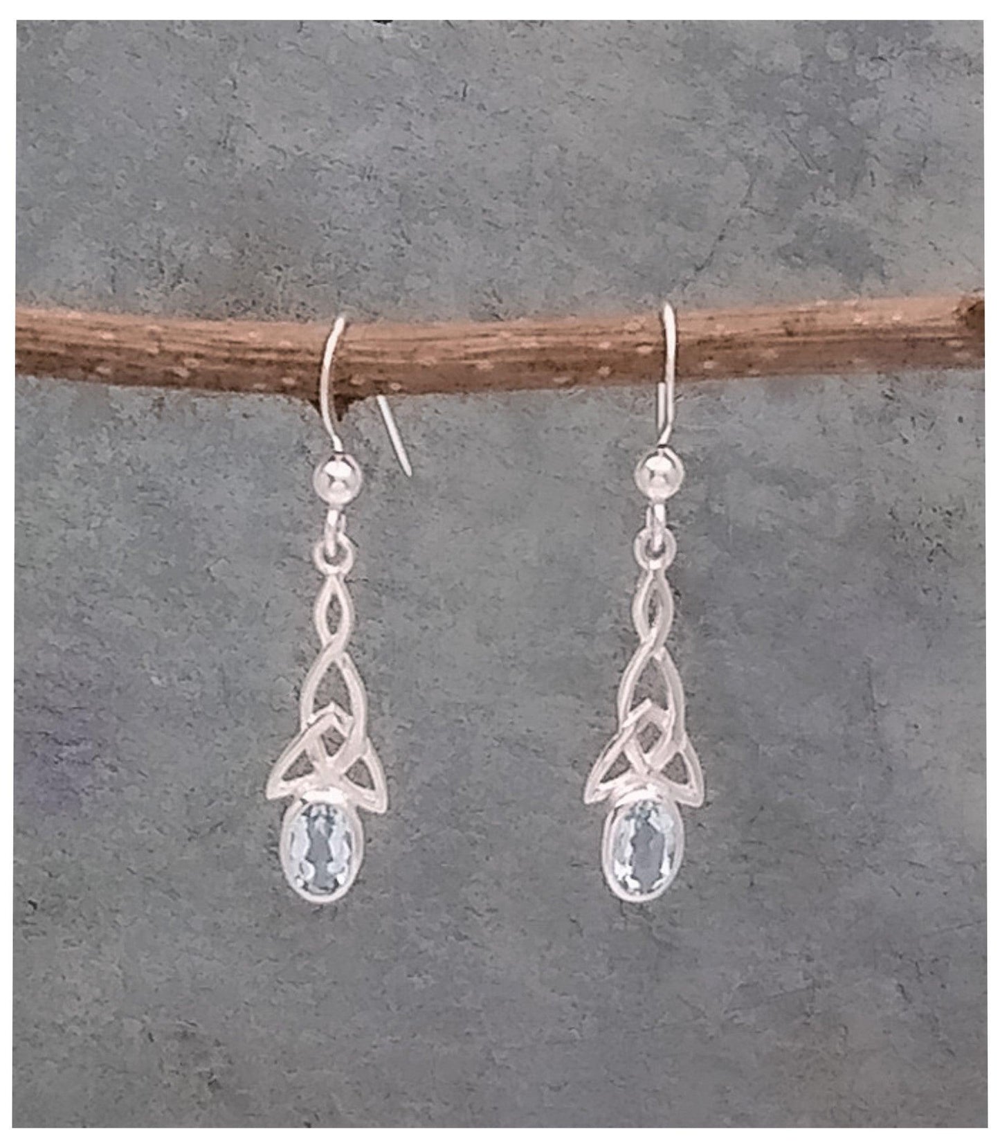 Sterling And Blue Topaz Celtic Knot Earring - Silver Parrot, Inc.