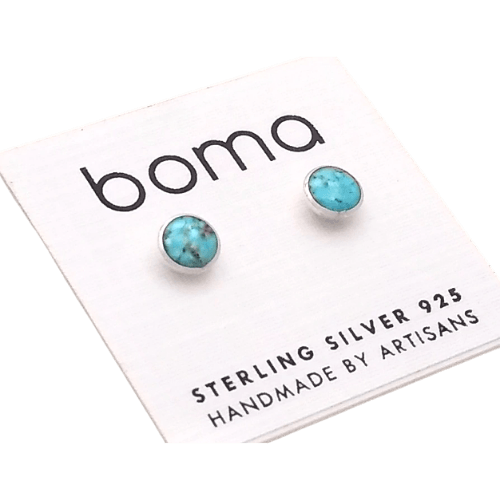 boma Sterling Silver Small Stone Studs. 4 Stone Choices - Silver Parrot, Inc.