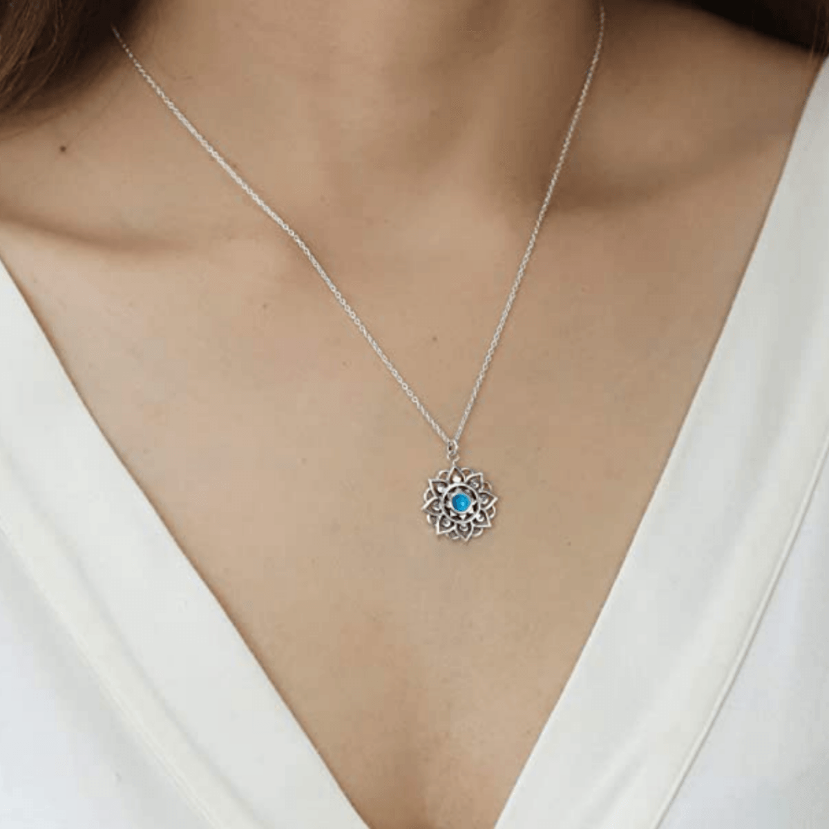 boma Sterling Mandala Pendant with Turquoise - Silver Parrot, Inc.