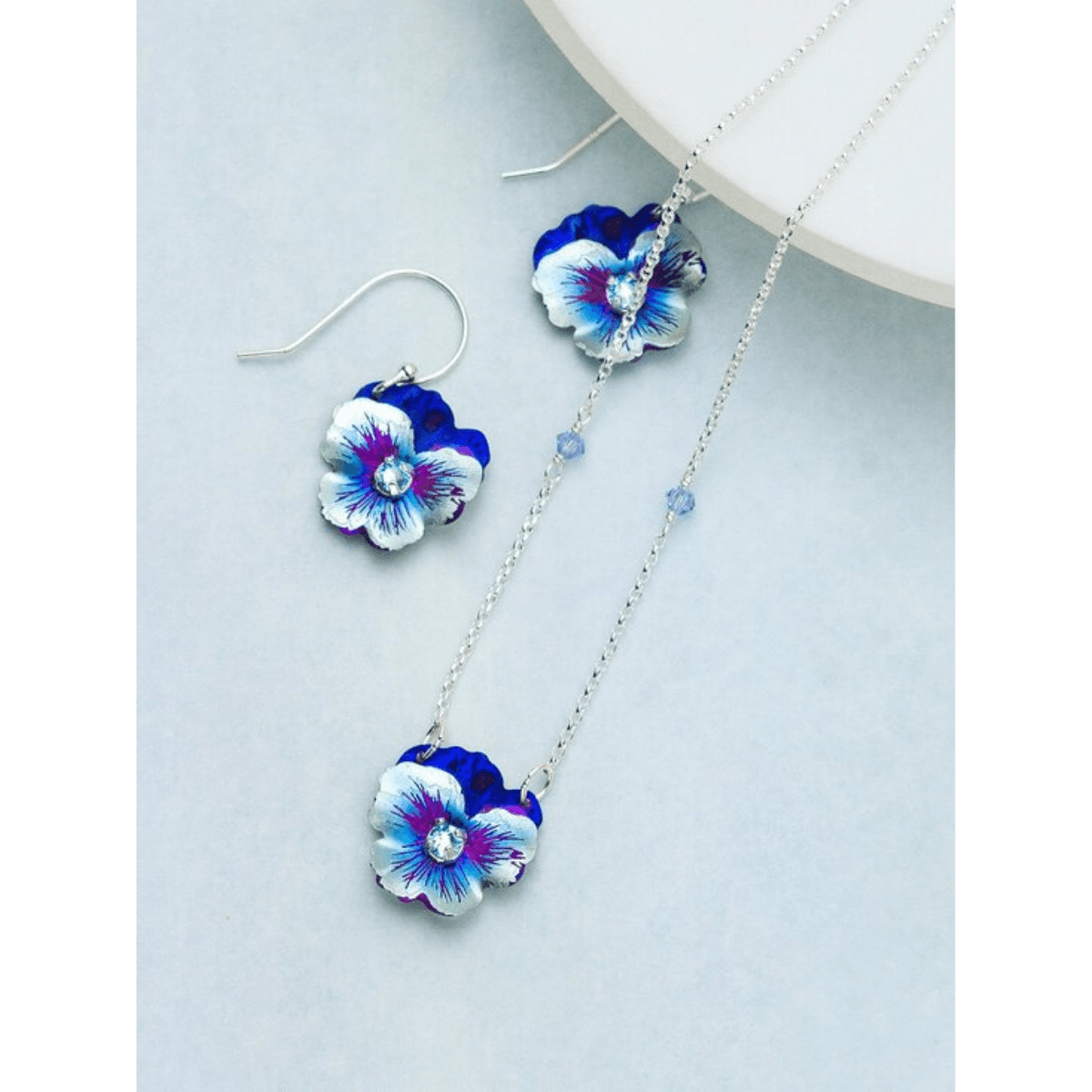 Holly Yashi Garden Pansy Drop Earrings - Silver Parrot, Inc.