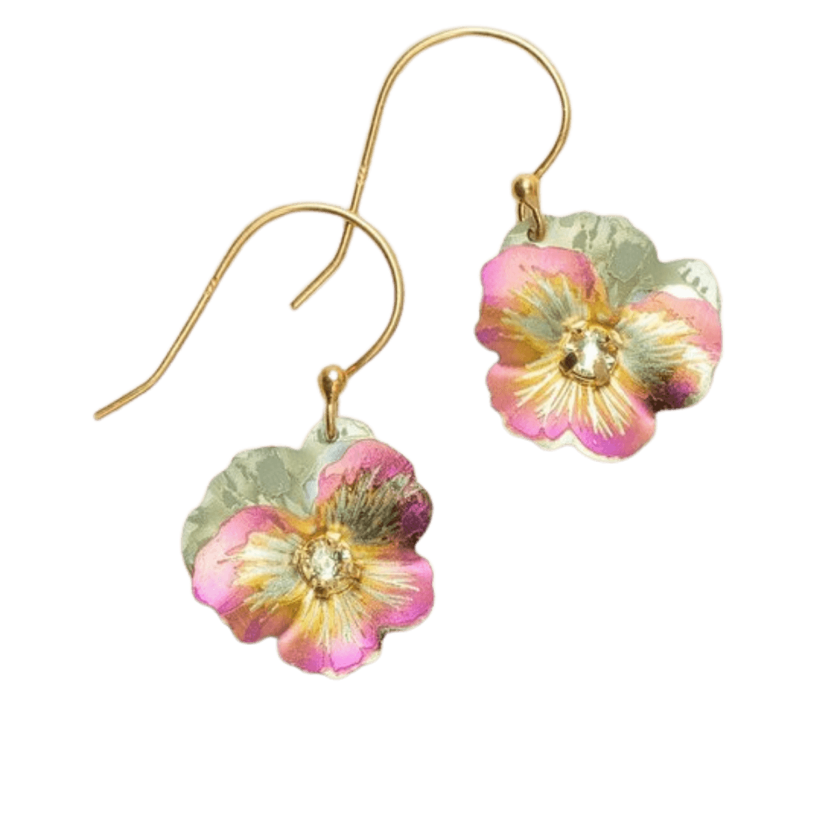 Holly Yashi Garden Pansy Drop Earrings - Silver Parrot, Inc.
