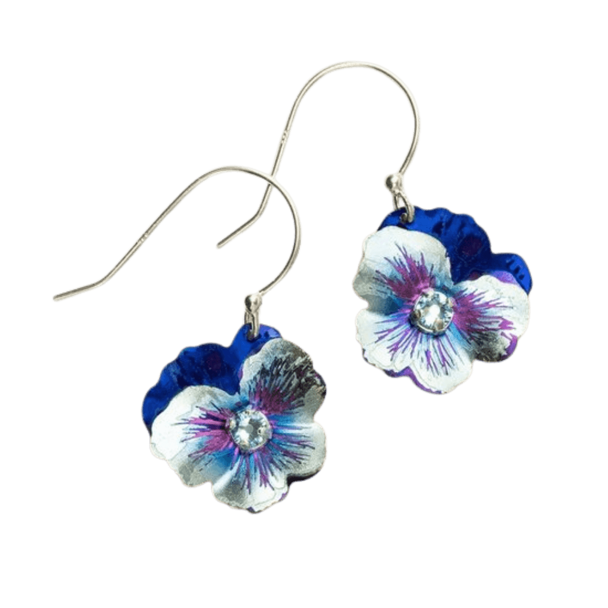 Holly Yashi Garden Pansy Drop Earrings - Silver Parrot, Inc.