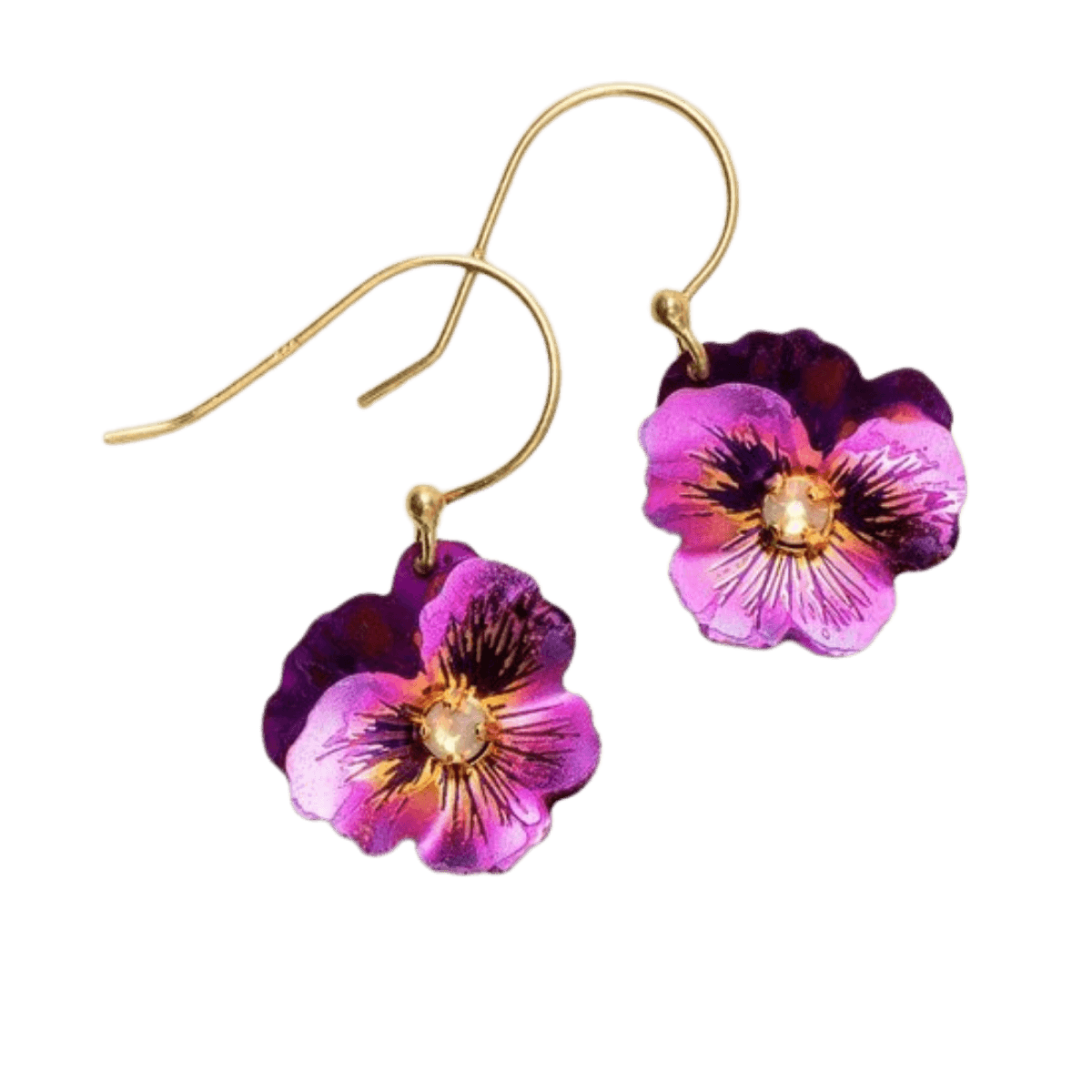 Holly Yashi Garden Pansy Drop Earrings - Silver Parrot, Inc.