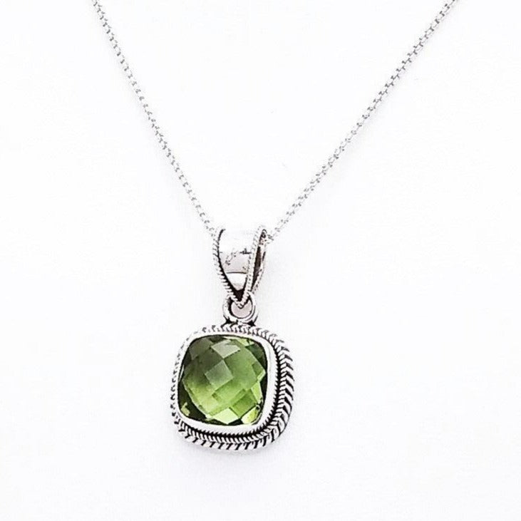 Sterling Silver Pendant With Green Amethyst - Silver Parrot, Inc.