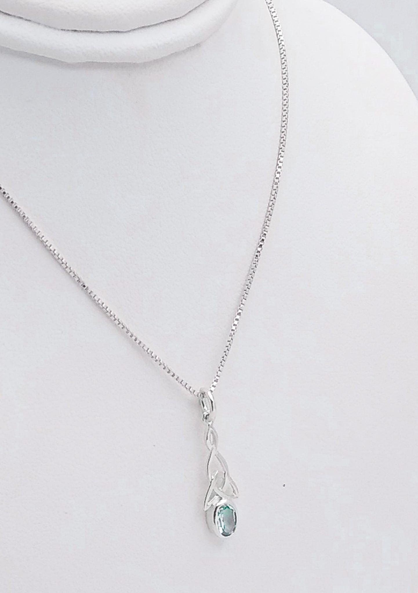 Sterling Celtic Pendant With Blue Topaz - Silver Parrot, Inc.