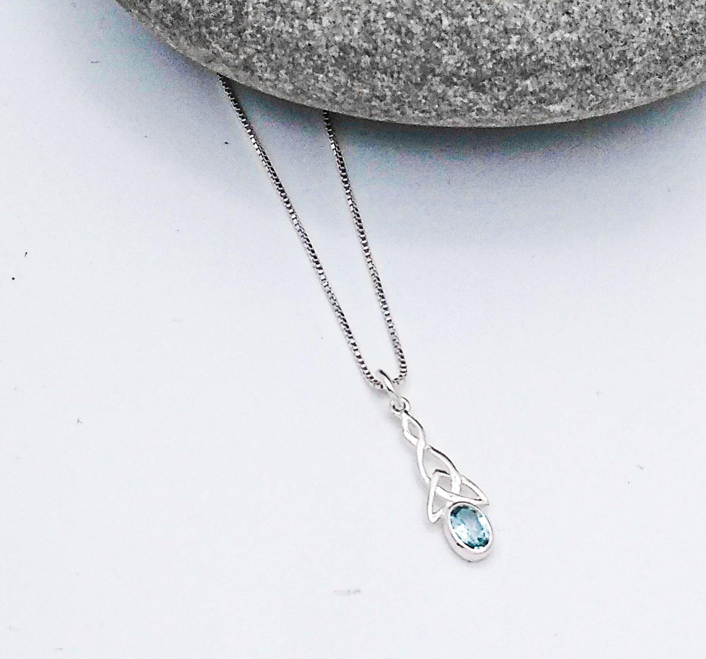 Sterling Celtic Pendant With Blue Topaz - Silver Parrot, Inc.