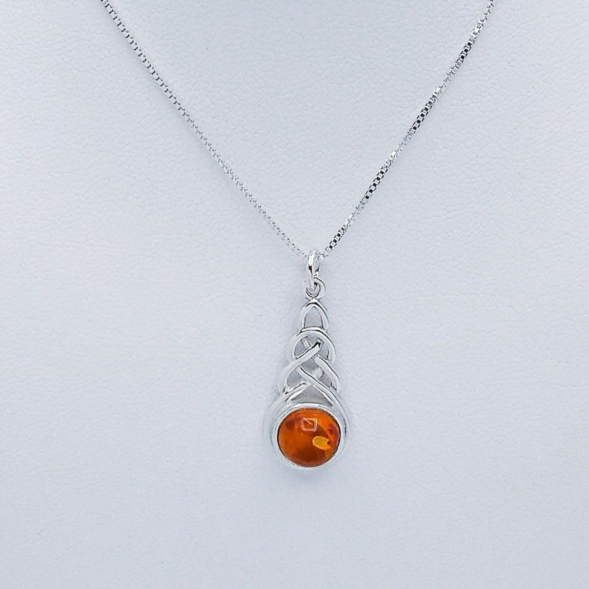 Celtic Sterling Pendant With Amber - Silver Parrot, Inc.