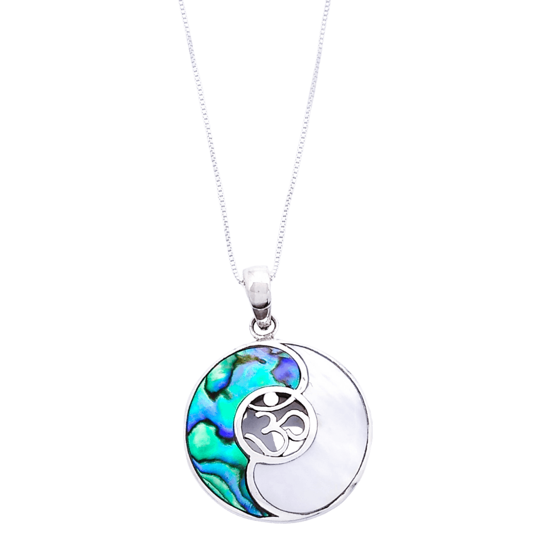 Sterling Silver Yin Yang Pendant with Abalone or Onyx - Silver Parrot, Inc.