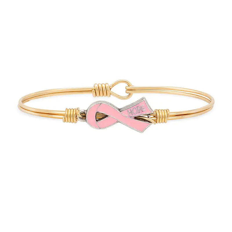 Luca + Danni Breast Cancer Awareness hook bangle - Brass Plated band