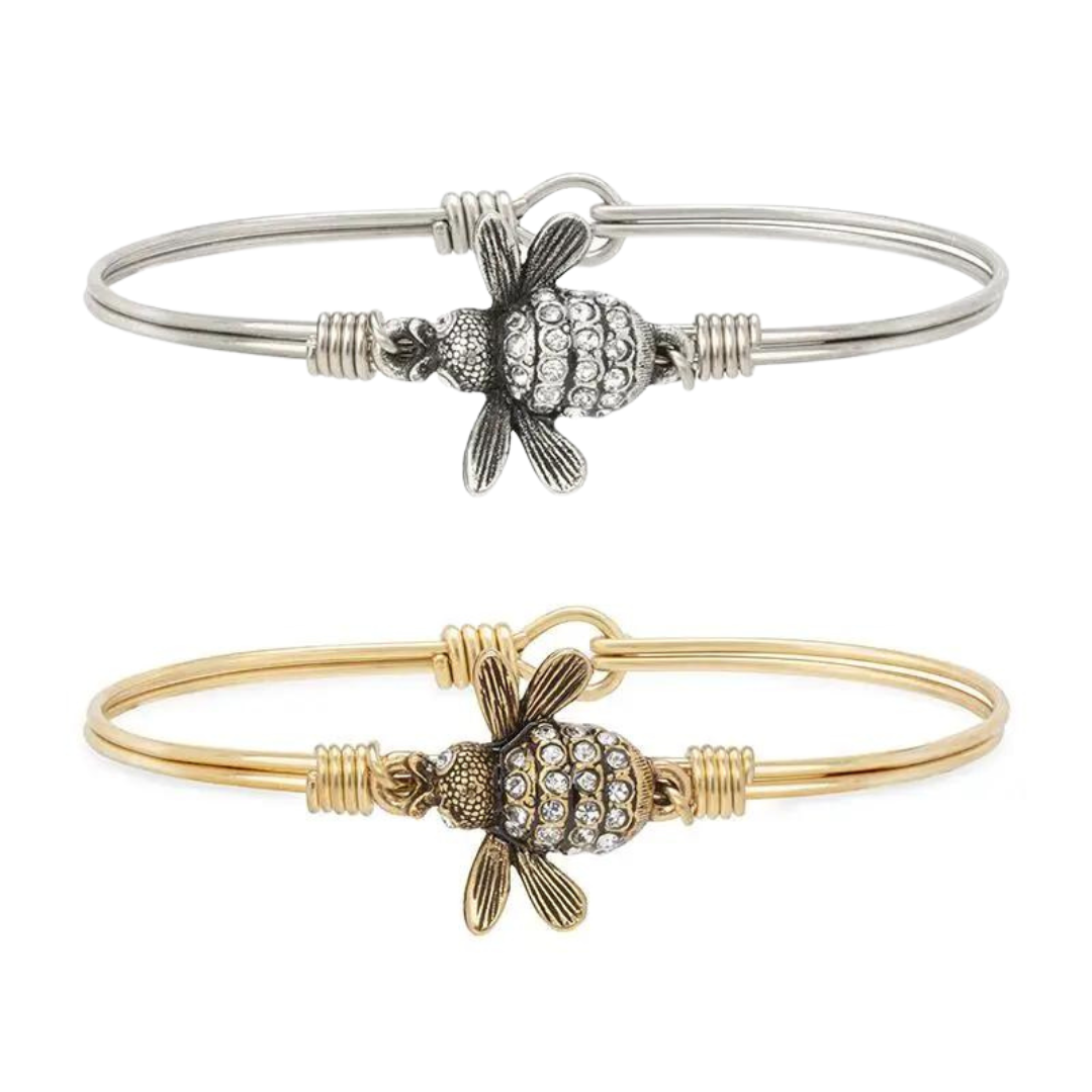 Luca + Danni Queen Bee bracelets - Silver plated with clear cz's - Brass plated with clear cz's