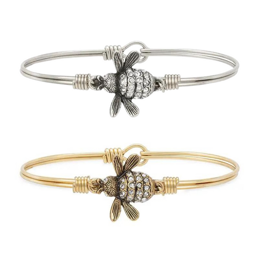 Luca + Danni Queen Bee bracelets - Silver plated with clear cz's - Brass plated with clear cz's