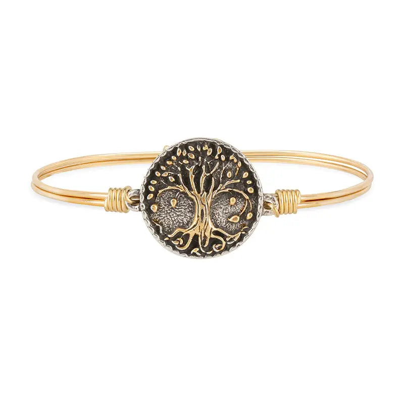 Luca + Danni Tree of Life hook bangle - Brass plated band