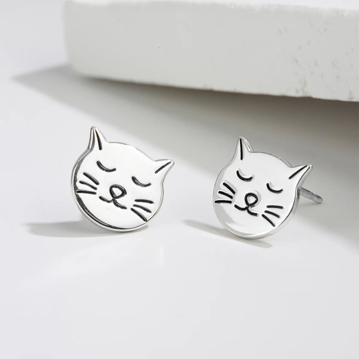 Boma Sleepy Cat Stud Earrings