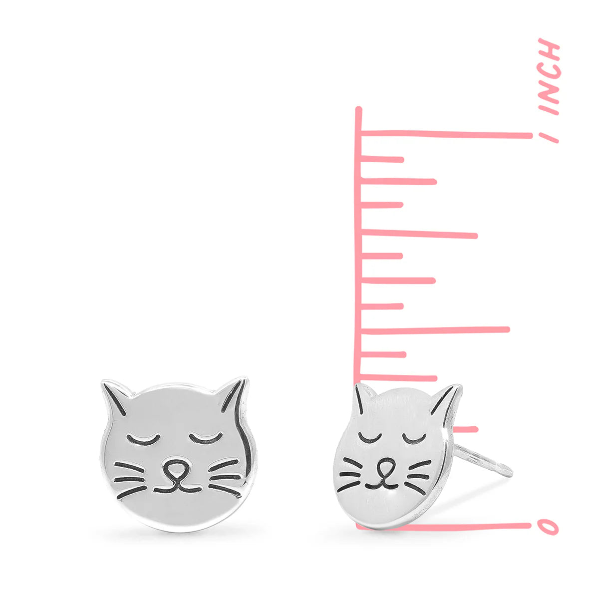 Boma Sleepy Cat Stud Earrings