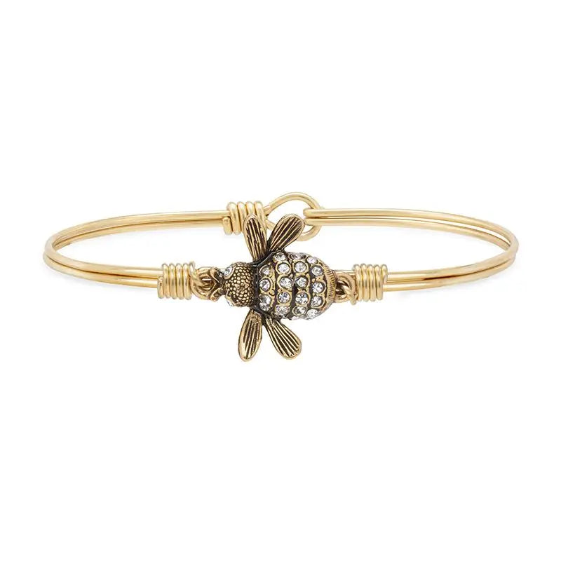 Luca + Danni Queen Bee bracelets - Brass plated with clear cz's