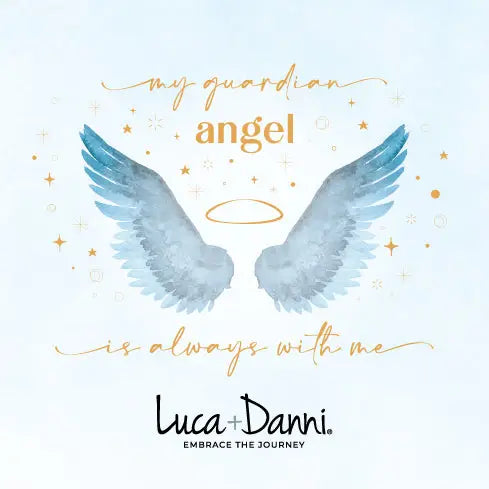 Luca + Danni Guardian Angel graphic card - "My guardian angel is always with me."