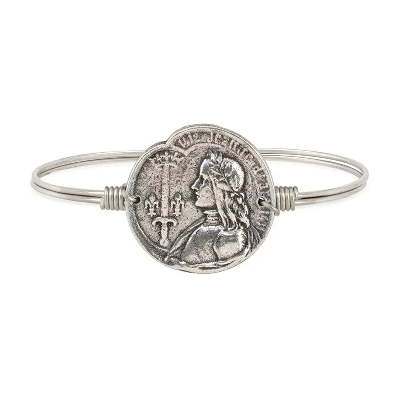Luca + Danni Joan of Arc hook bangle - Silver plated band