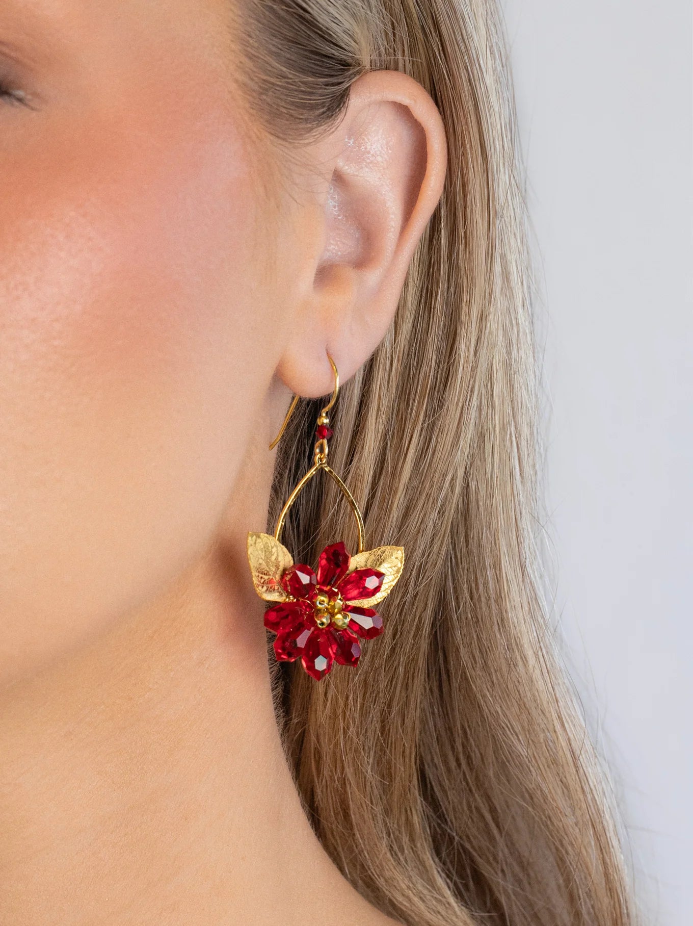 Holly Yashi Poinsettia Earrings