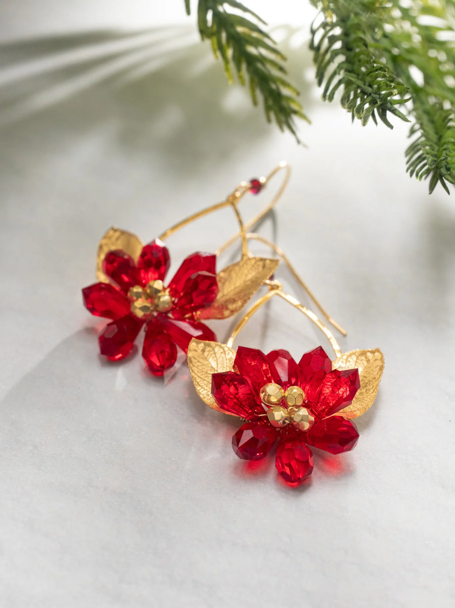 Holly Yashi Poinsettia Earrings