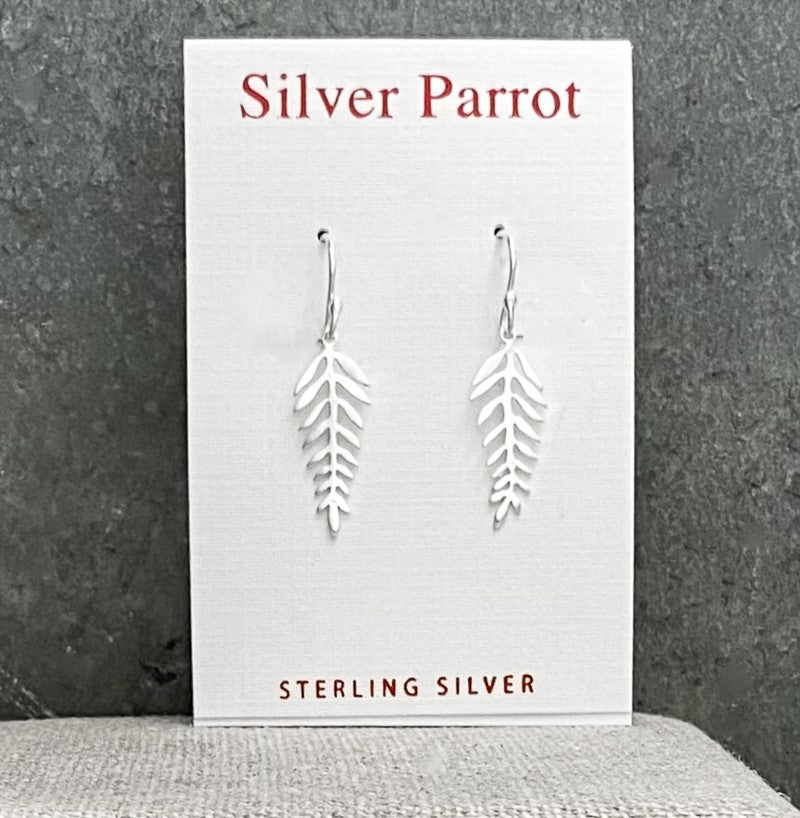 Sterling Silver Fern Leaf Earrings