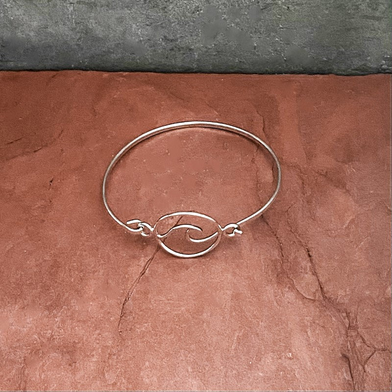 Sterling Clasp Wave Bangle