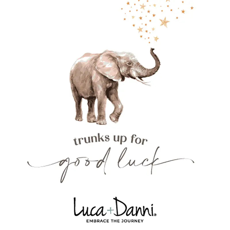 Luca + Danni Lucky Elephant graphic card - "Trunks up for good luck"