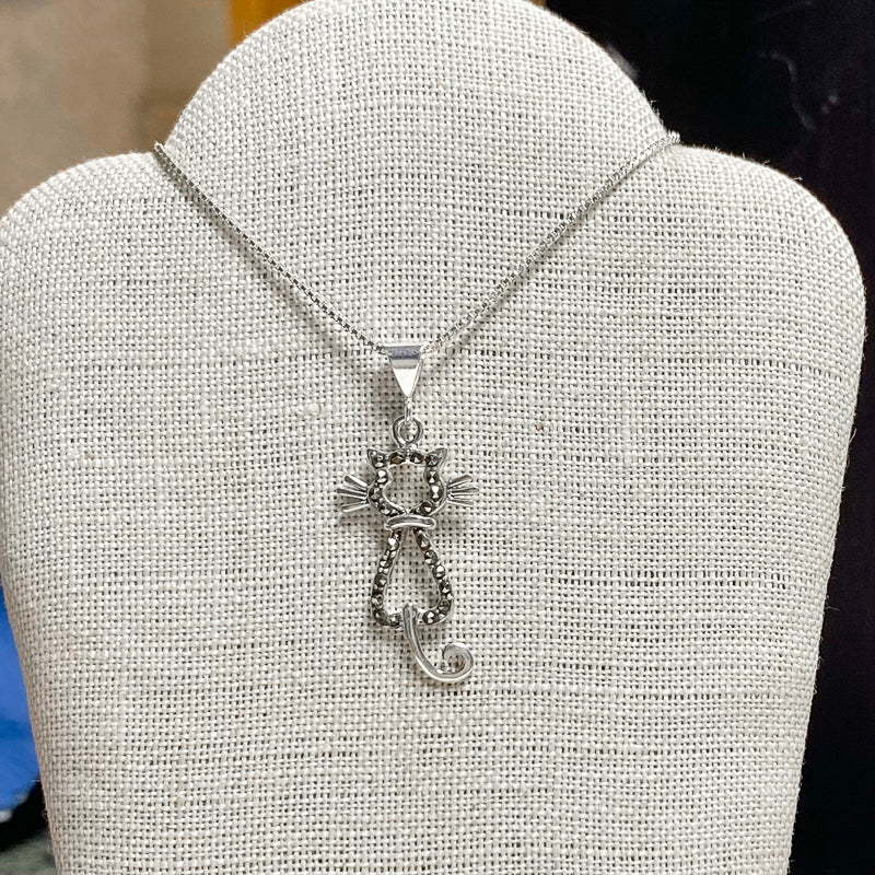 Marcasite Cat Pendant