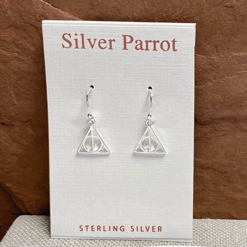 Sterling Silver Deathly Hallows Earrings