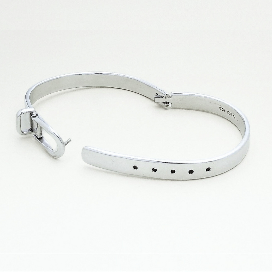 925 Sterling Silver buckle bracelet handmade in New Mexico