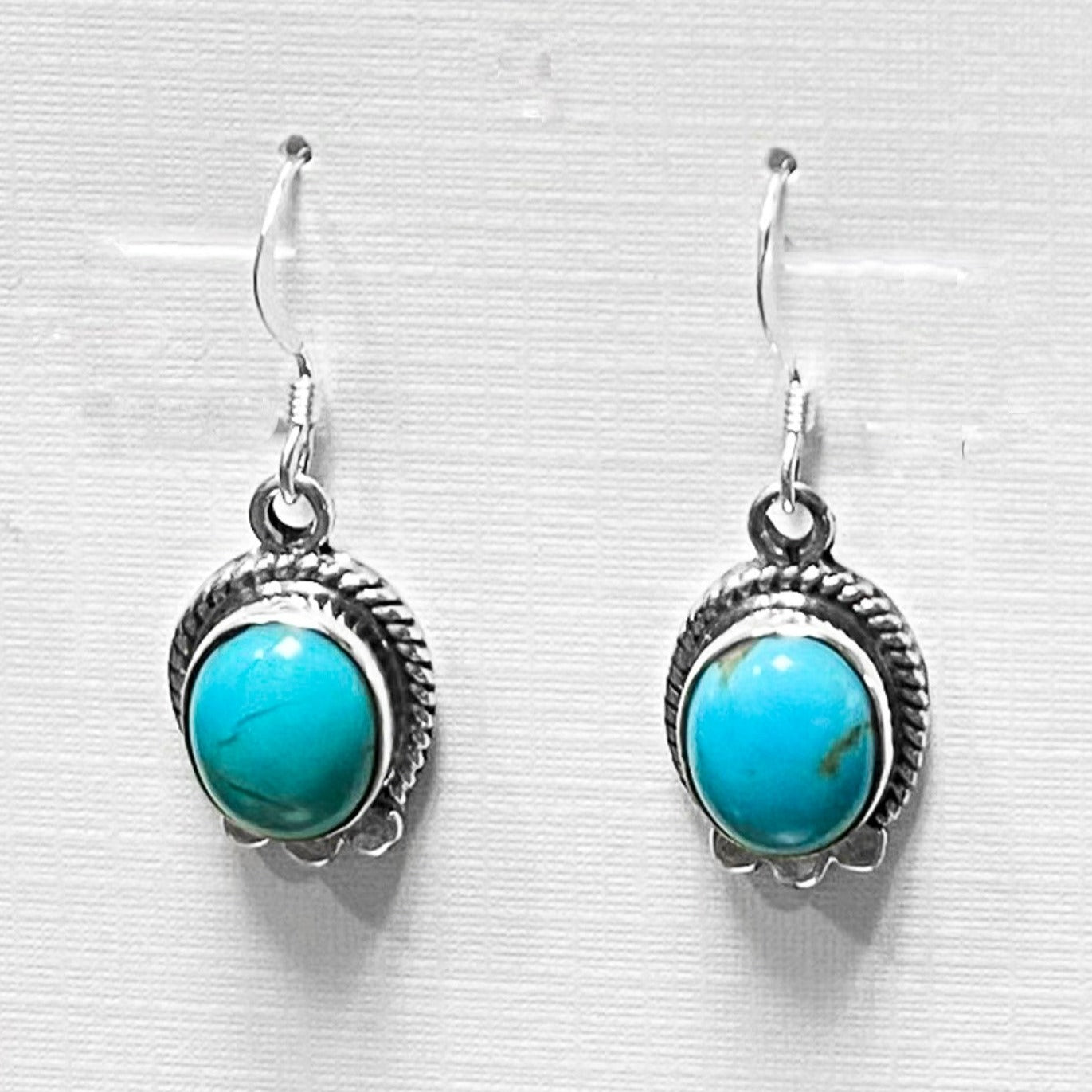 Refined Navajo Turquoise Sterling Silver Dangles
