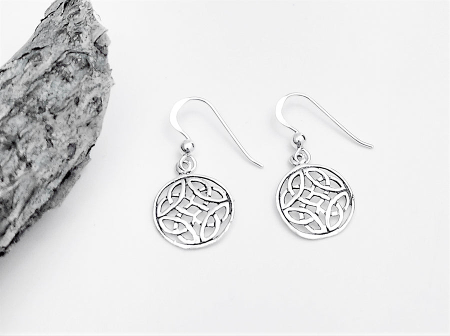 Celtic Knot Sterling Silver Round Earrings