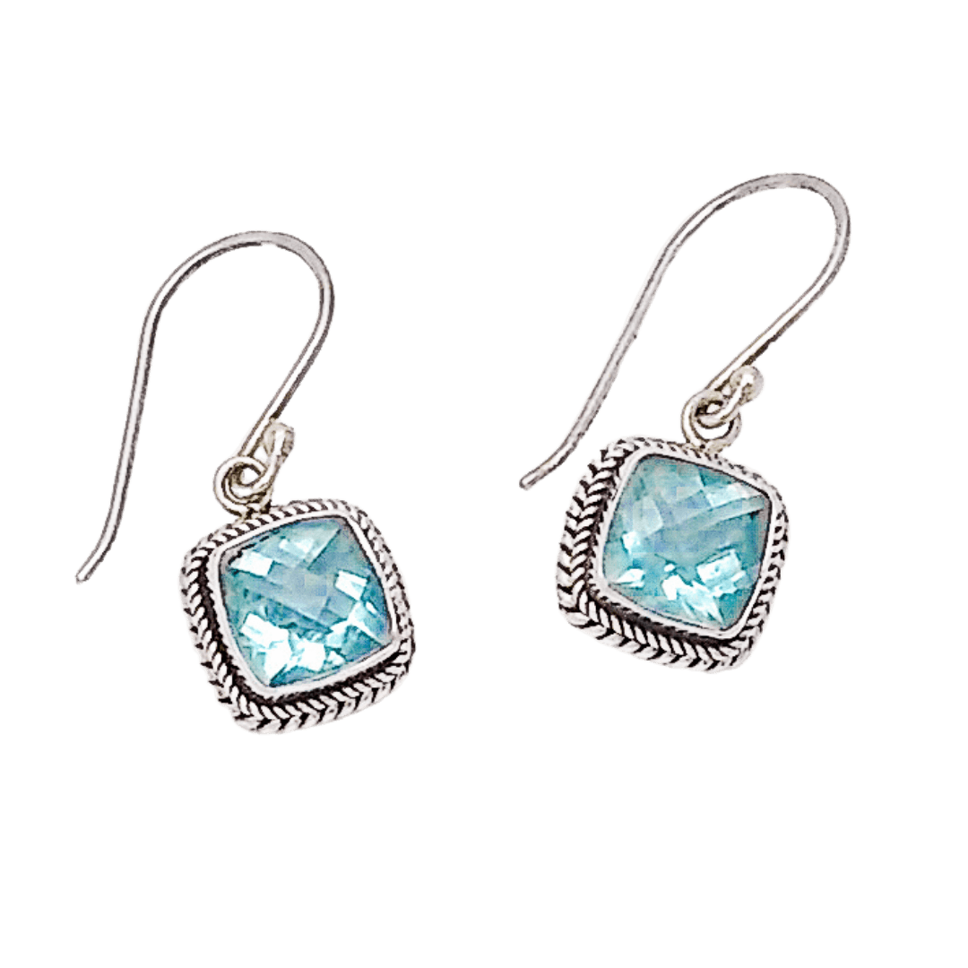 Sterling Silver Earrings with Blue Topaz - Silver Parrot, Inc. 