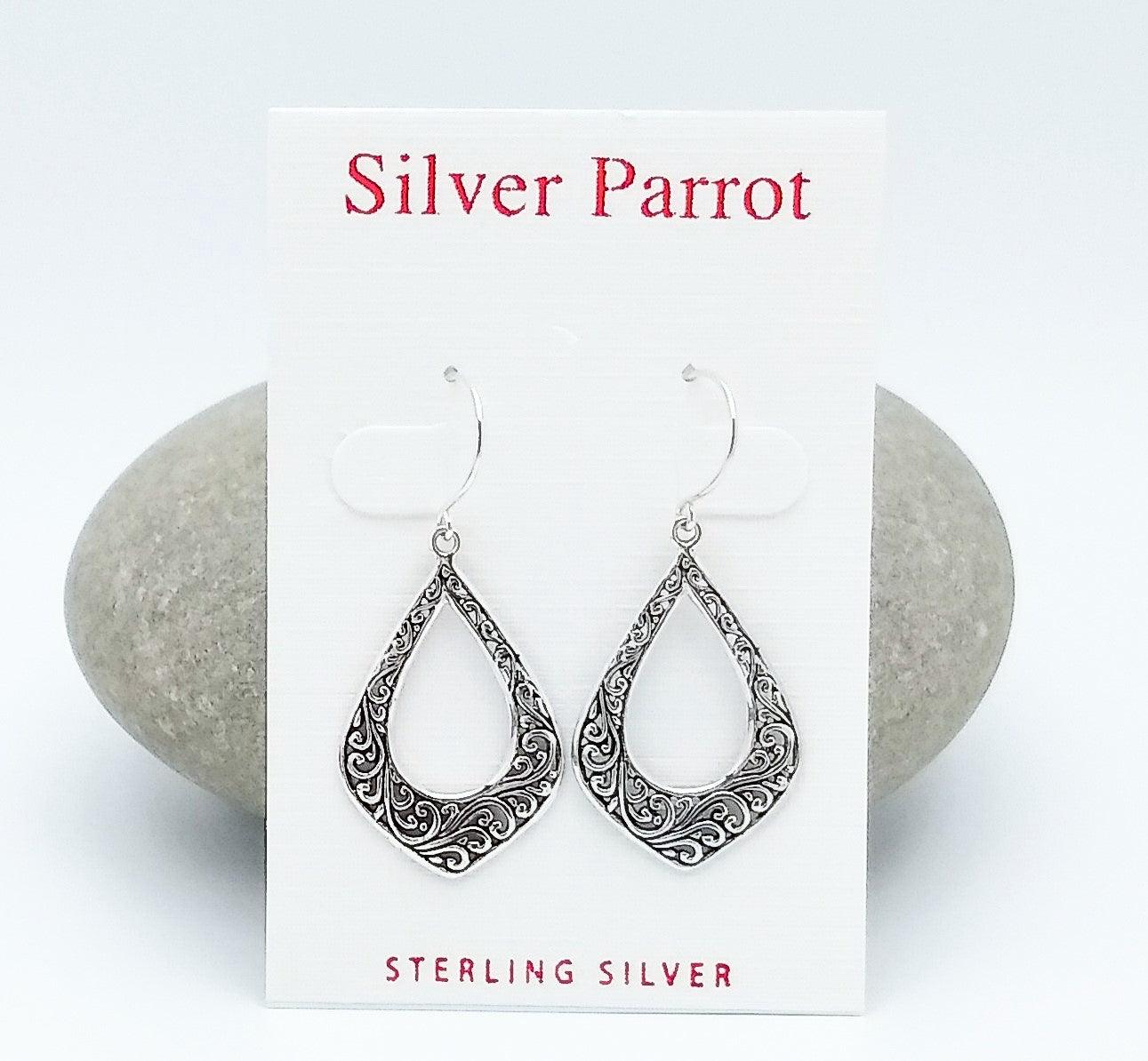 Sterling Silver Bali Dangle Earrings - Silver Parrot, Inc. 