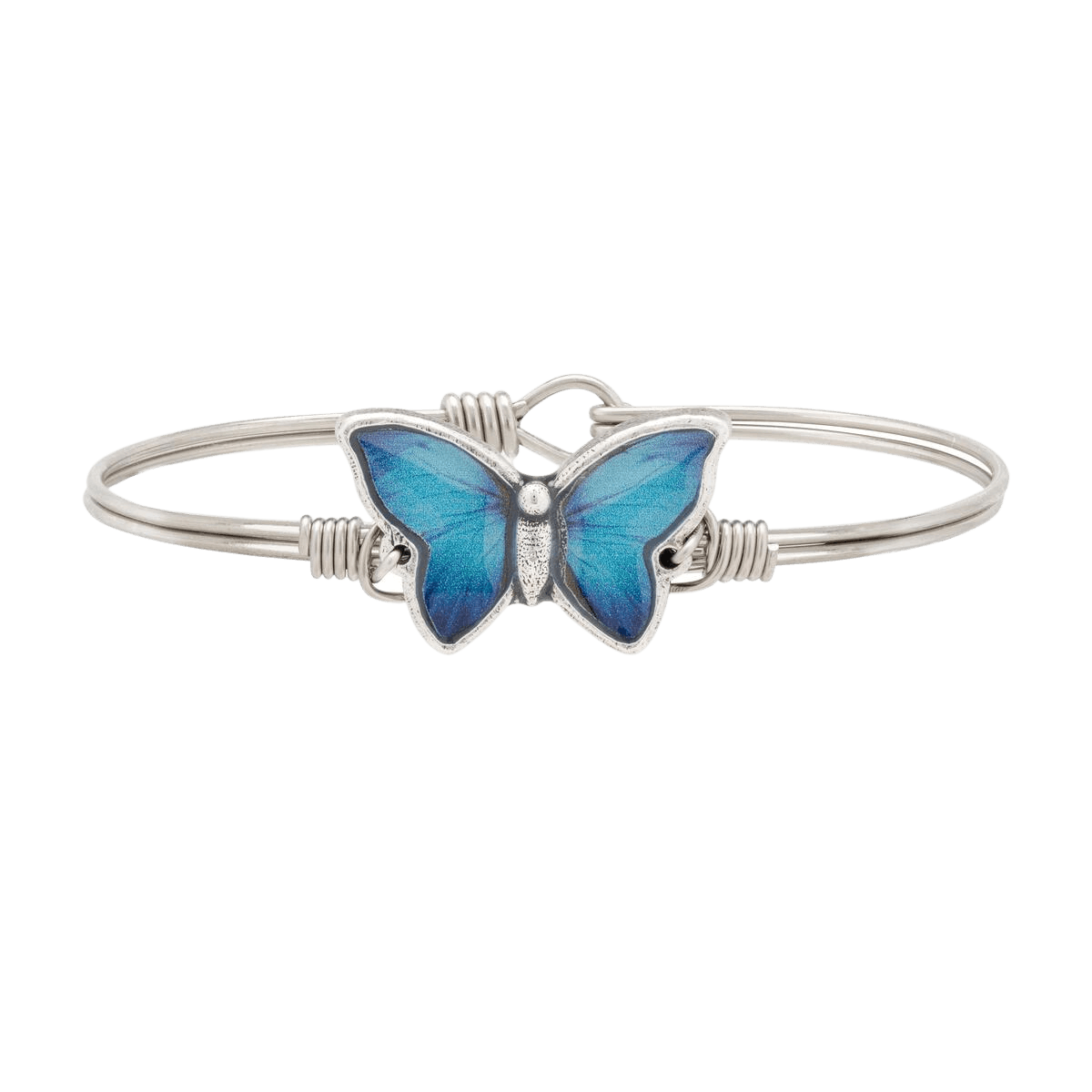 Luca + Danni Blue Morpho Butterfly Bangle - Silver Parrot, Inc. 