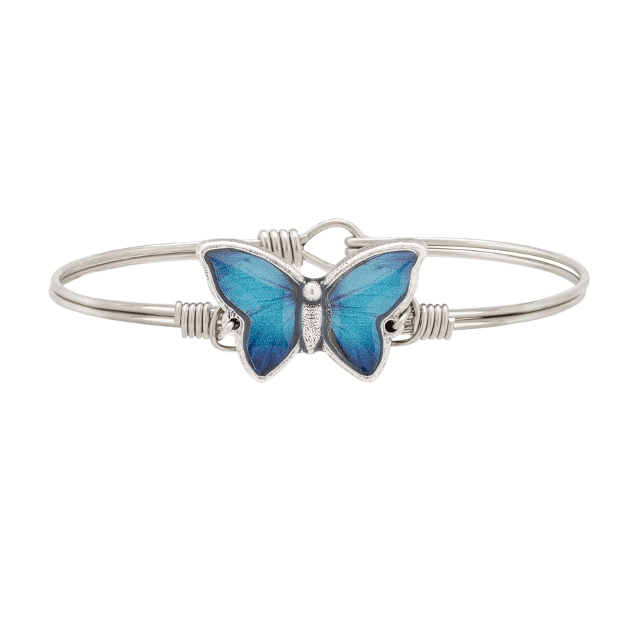 Luca + Danni Blue Morpho Butterfly Bangle - Silver Parrot, Inc. 