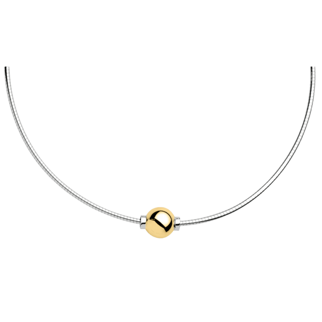 Cape Cod Single 14k Gold Bead Omega Necklace - Silver Parrot, Inc. 