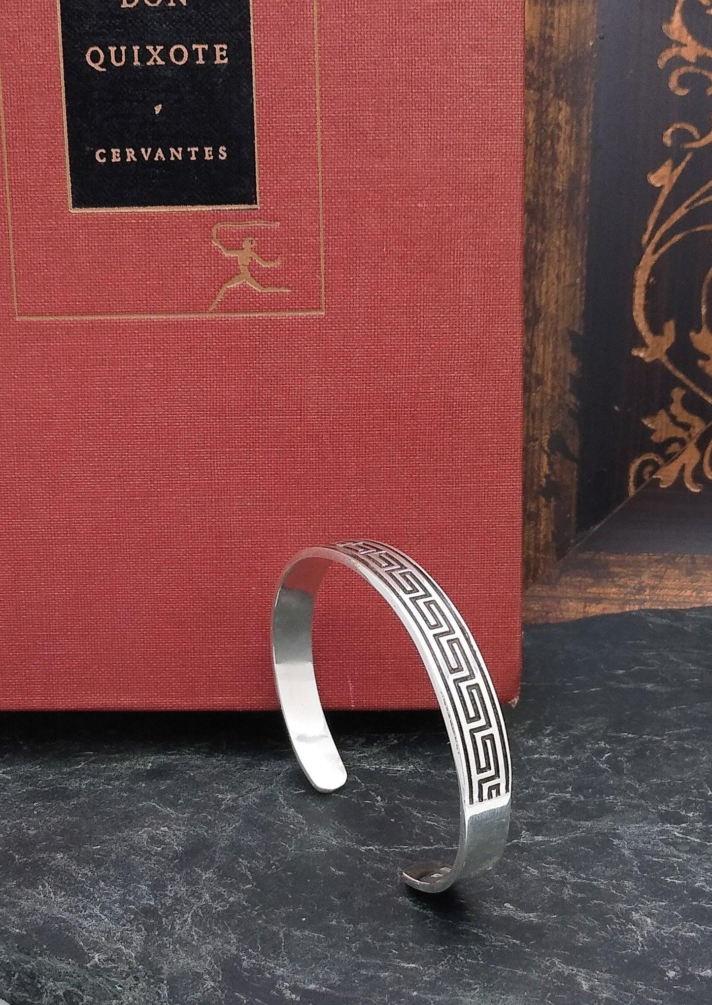 sterling silver greek key sterling silver bracelet.  Medium sized. 3/8 inches wide.
