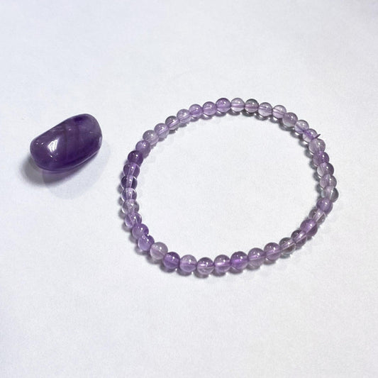 4 mm Bead Bracelets 4 Colors Available - Amethyst