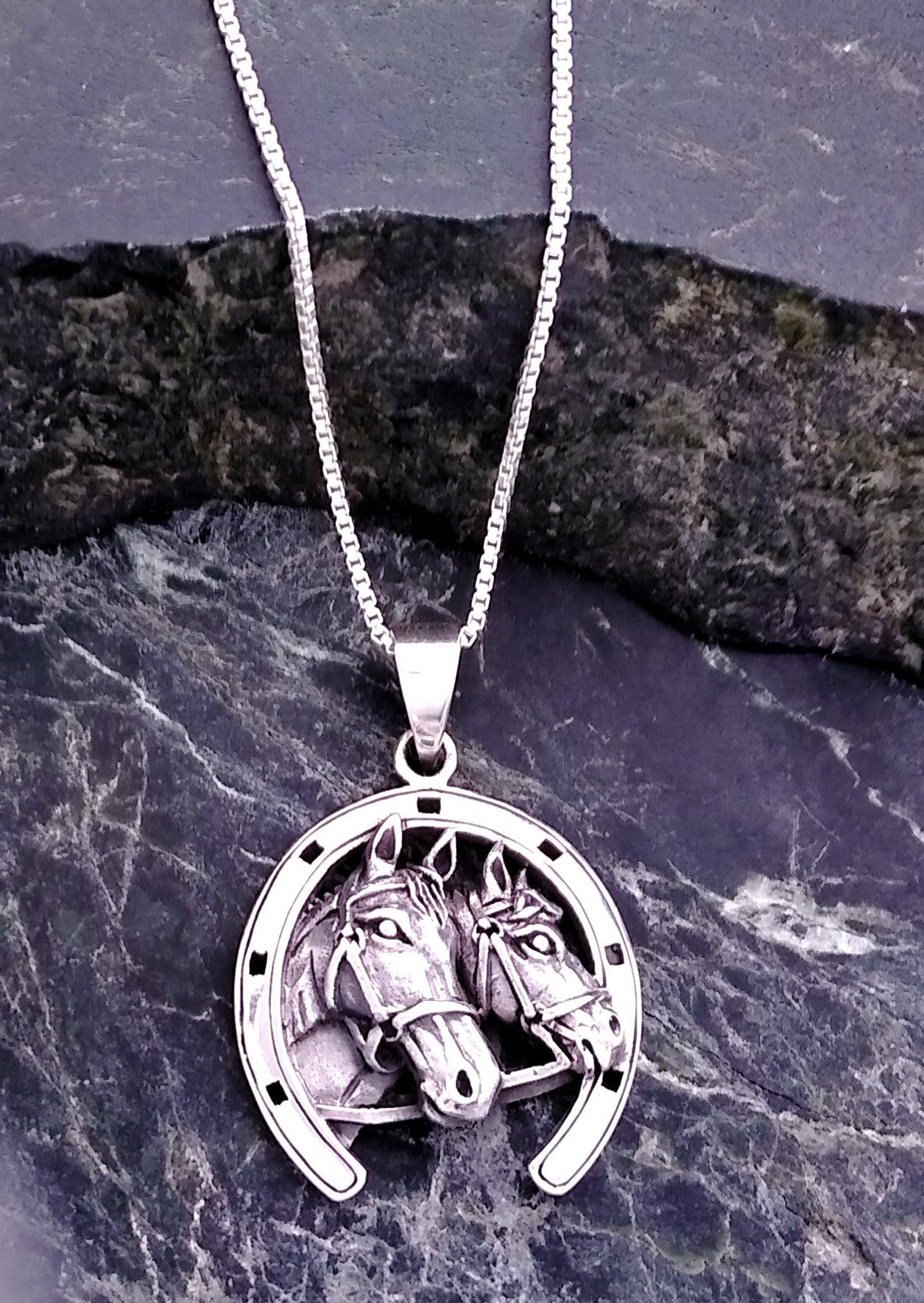 Sterling Pendant with 2 Horses - Silver Parrot, Inc. 