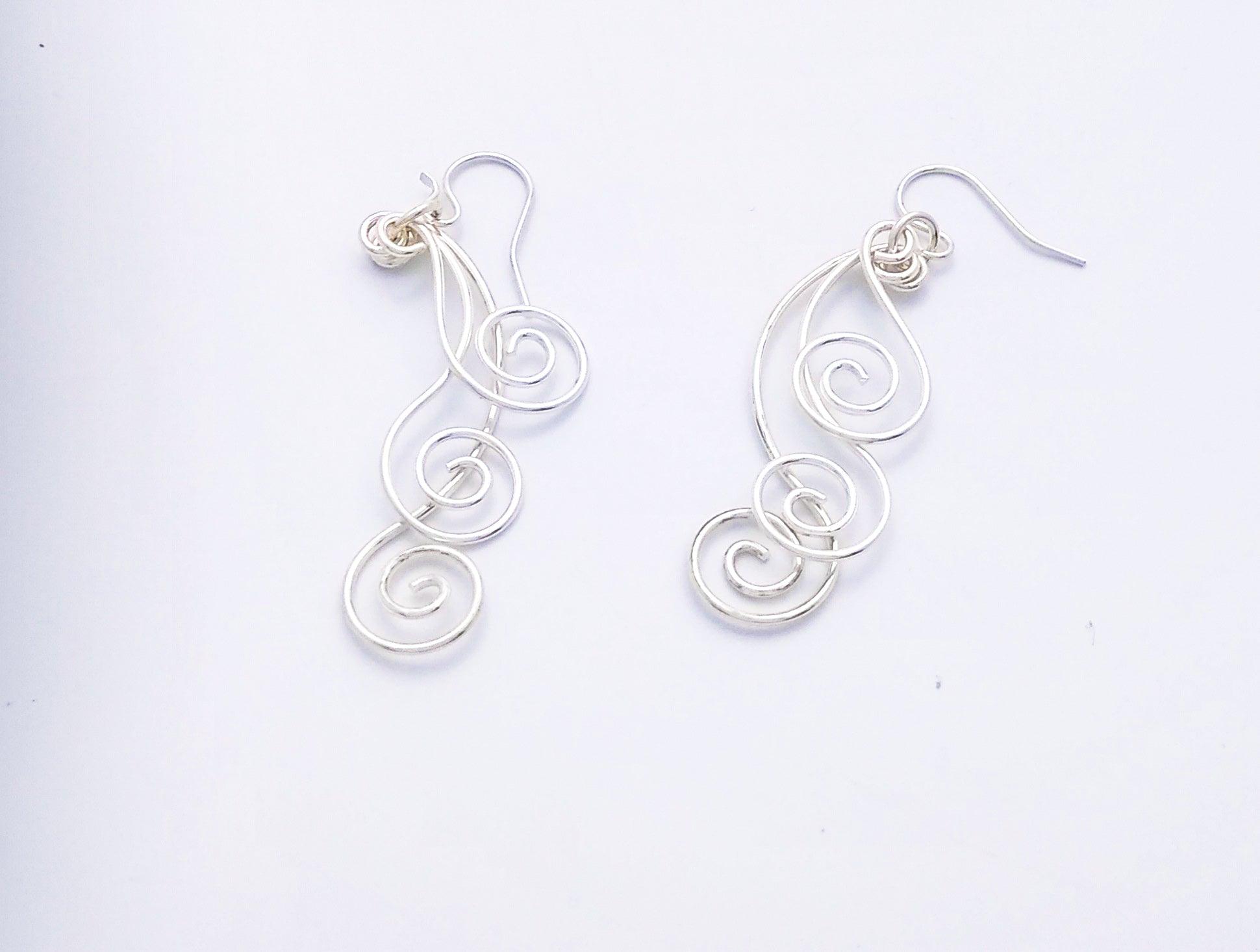 Sterling Silver 3 Wire Dangle Earrings - Silver Parrot, Inc. 