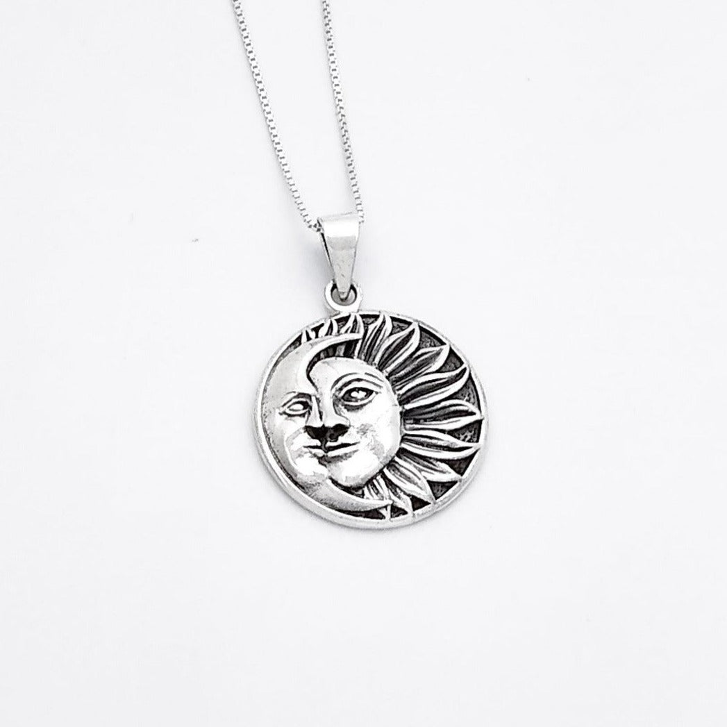 Sterling Silver Sun and Moon Pendant - Silver Parrot, Inc. 