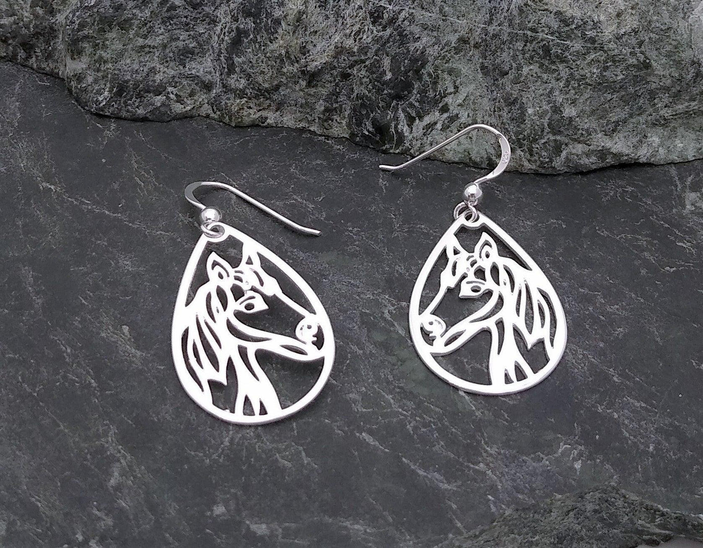 Sterling Silver Cut Out Horse Earrings - Silver Parrot, Inc. 
