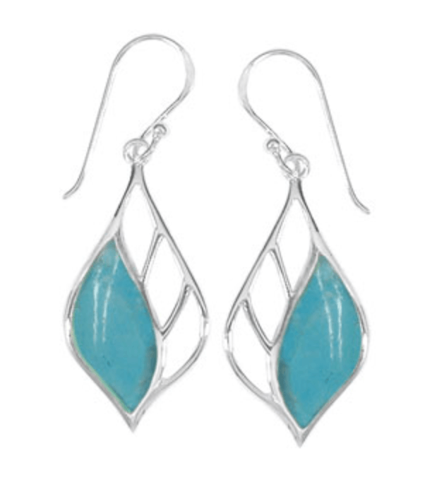 boma Sterling and Stone Leaf Earring - Silver Parrot, Inc. 